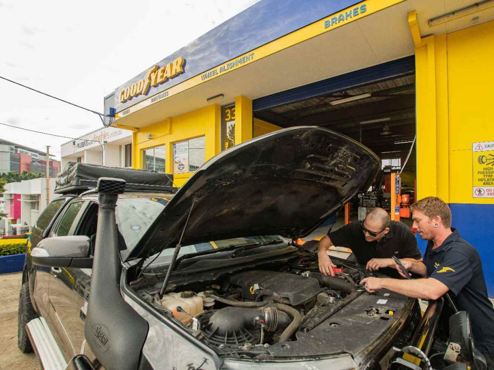 Engine service at Goodyear Autocare